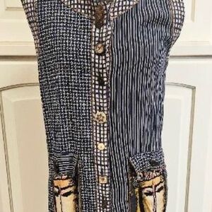 SALE! ….24 KARAT Long dress… Artistic “Faces”.. So pretty!  Size Sm … LOW SHIP!